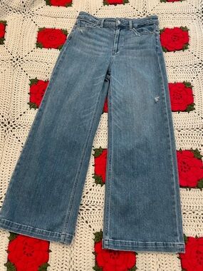 PAIGE Anessa High-Rise Crop Wide-Leg Jeans 28